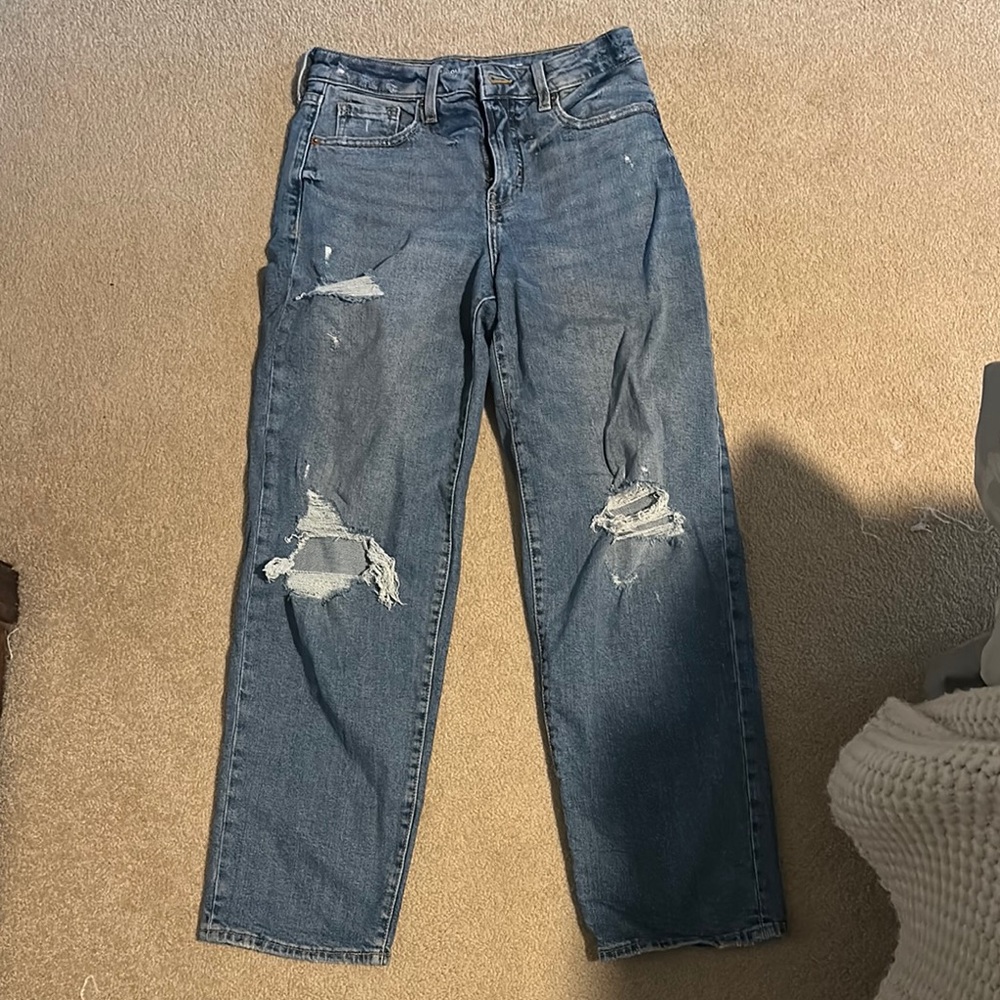 Old Navy High-Waisted OG Loose Ripped Jeans for Women size 6